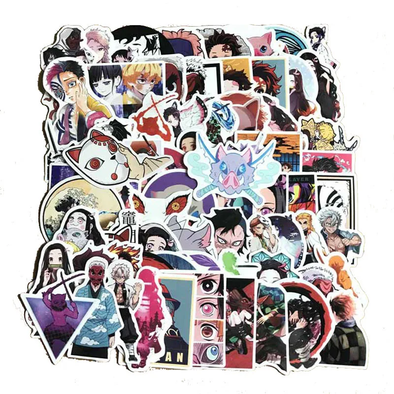 

70PCS Demon Slayer: Kimetsu No Yaiba Sticker Cosplay Props PVC DIY Guitar Car Tanjirou Nezuko Decal Stickers Pegatina Gift