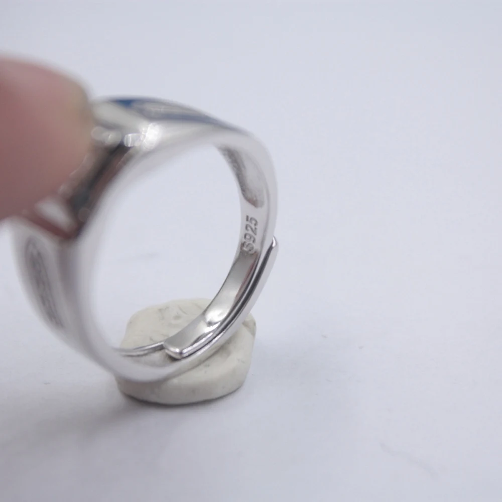 Кольцо из чистого искусственного серебра с цирконием для мужчин размер от 5 до 12