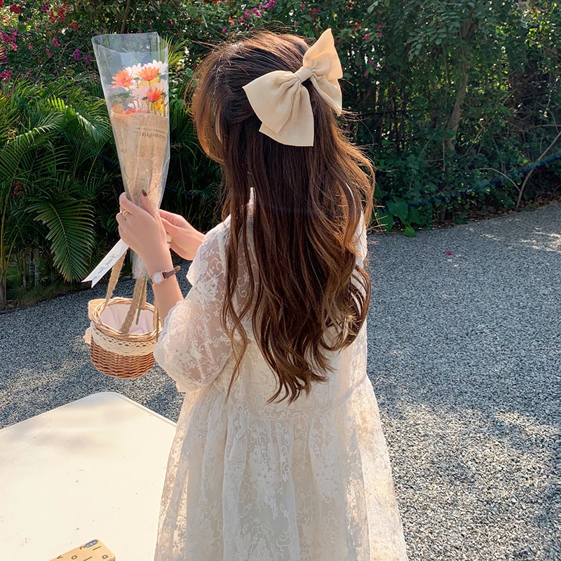 

DIMANAF 2021 Oversize Summer Dress Women Lace Two-Piece Holiday Female O-Neck Sexy Fashion Maxi Casual Elegant Dress Large 4XL