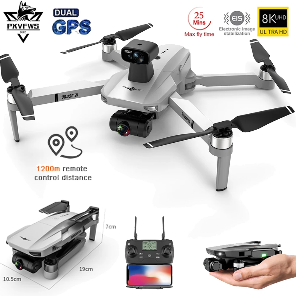 Dron Profesional con GPS y cámara 4K 8K HD, cuadricóptero plegable, cardán de 2 ejes, antivibración, para fotografía aérea y prevención de obstáculos
