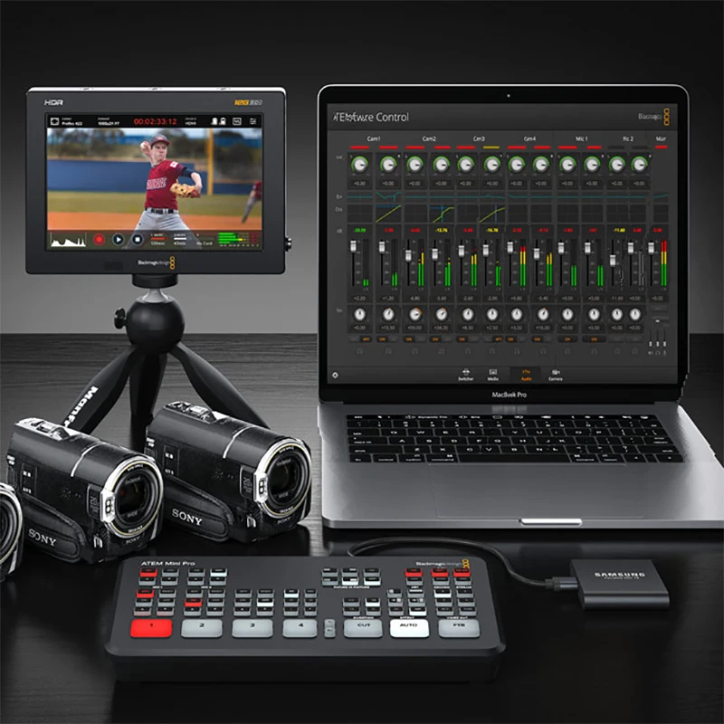 Оригинальный коммутатор Blackmagic Design ATEM Mini Pro / HDMI для прямой трансляции просмотра и