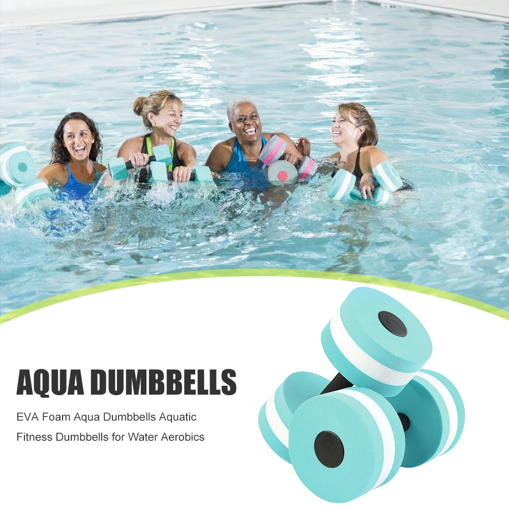 

2pcs EVA Foam Aqua Dumbbells for Water Aerobics Automatic Swimming Pool Float Aquatic Barbell For Yoga Fitness Swimming