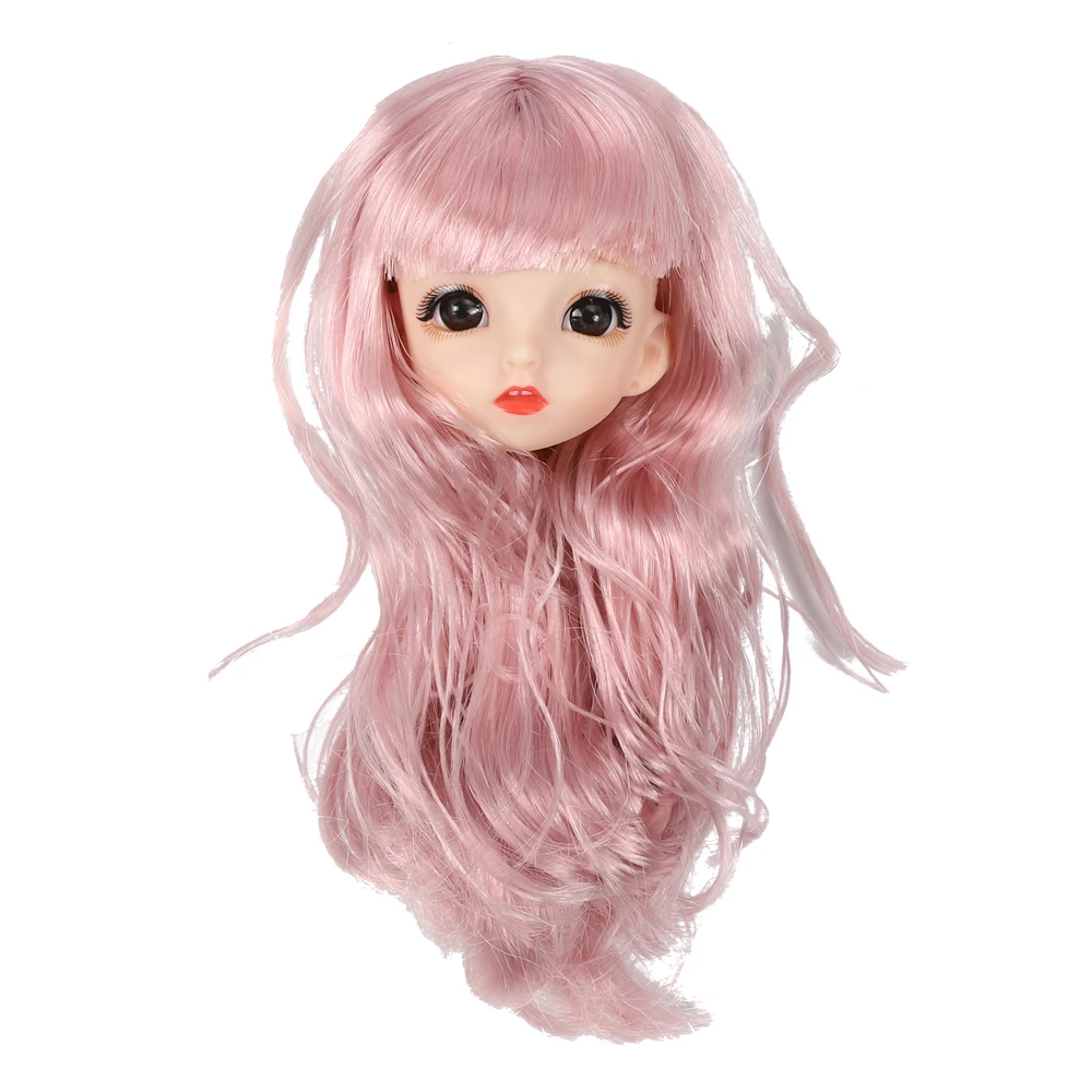1/6 BJD 3D технические шарниры голова куклы с золотым голубым розовым цветом волос