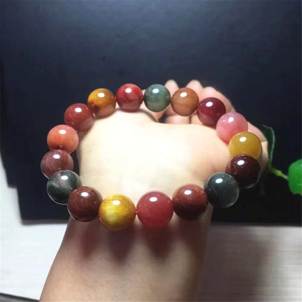 Браслет рутилированный из натуральной меди для женщин и мужчин круглые бусины