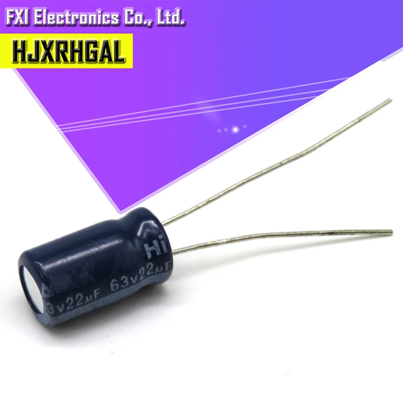 10 шт. 63v22uf 22uf63v 6 3*11 электролитический конденсатор с алюминиевой крышкой 63В 22 мкФ