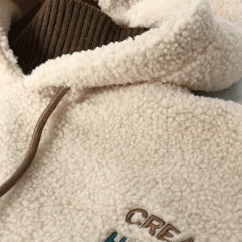 

Faux Wool Fur Sweatshirt Women Loose Streetwear Warm Pullover Casual Oversize Hoodies Fashion Female Hip Pop Jumper Winter Coat