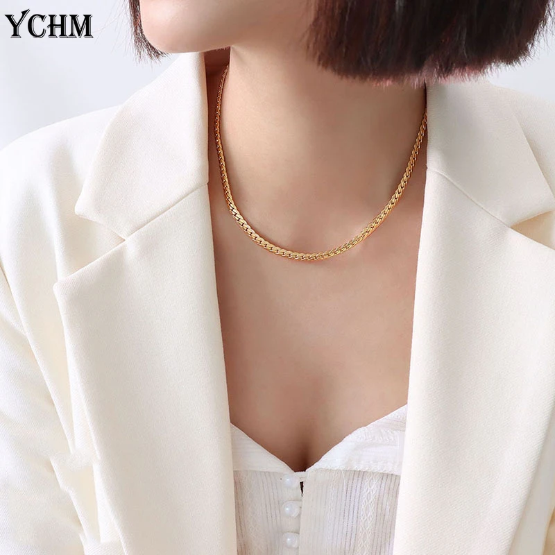 

Stainless Steel Chain Necklace for Women Hip Hop NK Chain Necklace Choker Cuban Link Chain Aesthetic Personalized Jewelry