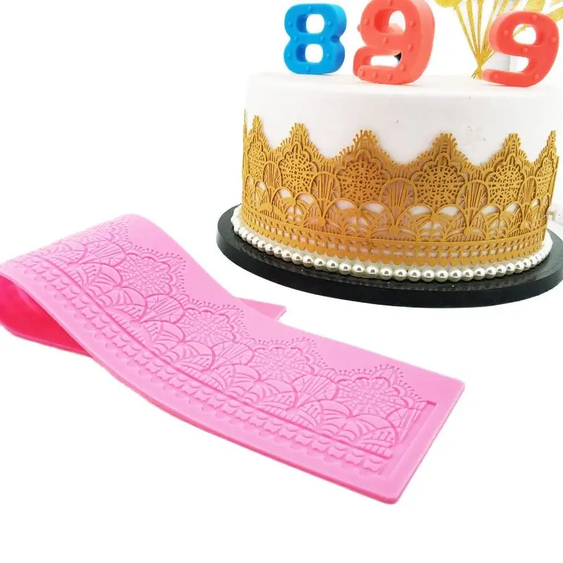 Красивые кружевные силиконовые прессформы, коврик для помадки для торта, сахарная форма, инструменты для приготовления пищи, цветочные украшения, инструменты, DIY формы, формы K170