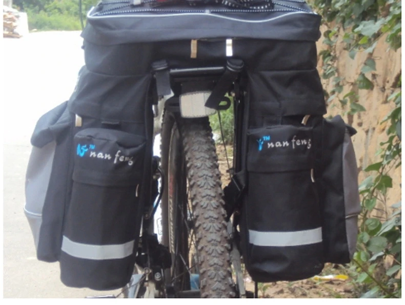 

68L Big MTB Bicycle Carrier Bag Saddle Bag Bike 3 in 1 Trunk Luggage Bags Cycling Double Side Rear Ruck Tail Seat Pannier XA117Q