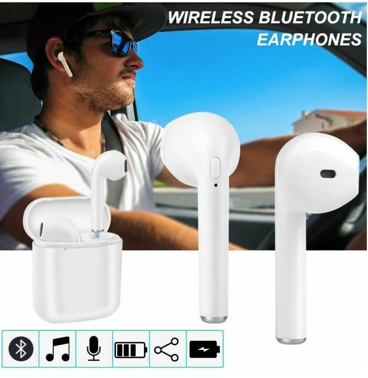 Двойная Беспроводная bluetooth гарнитура пара наушников I7 TWS & I7S Tws беспроводные