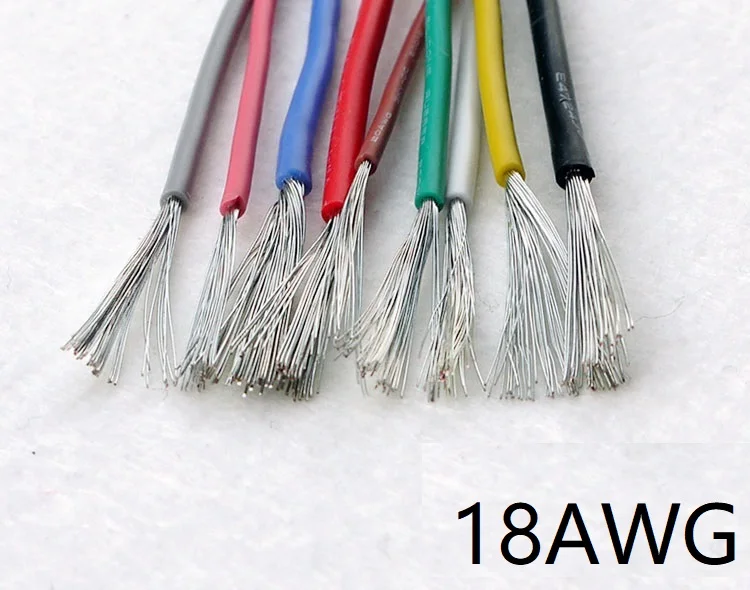 1 м UL3239 гибкий силиконовый провод 18AWG изолированный луженый медный Электрический