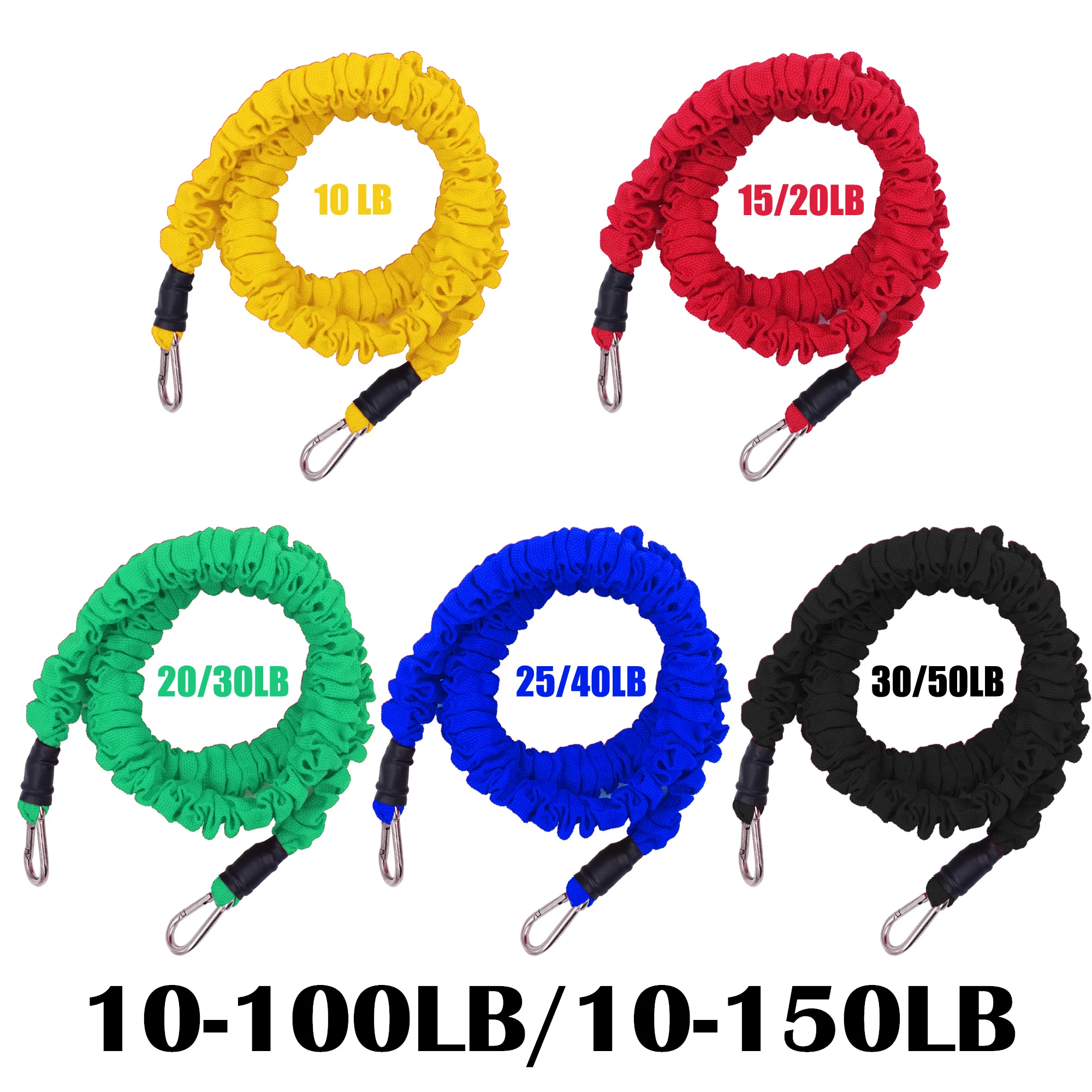

100/150LB Tube Resistance Bands Set Adjustable Anti-Break Workout Band with Protective Sleeves Strength Training Gym Fitness