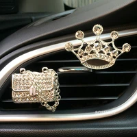 bling car accessories girls purse high heel car air freshener auto outlet perfume clip car scent diffuser elegant car decoration