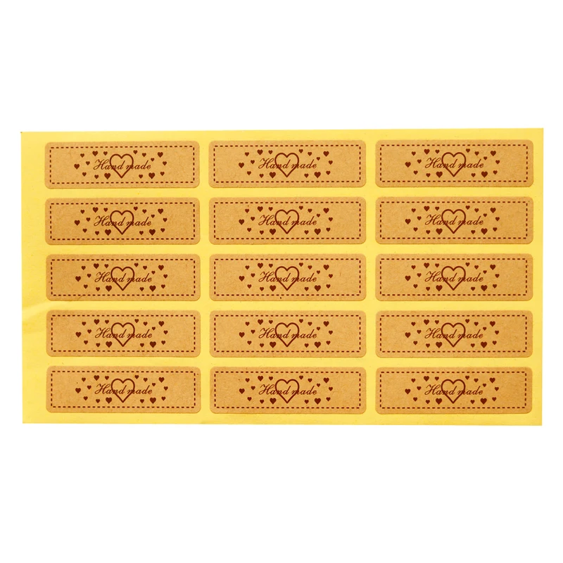 100 шт. в форме сердца ручная работа печать наклейки сделай сам