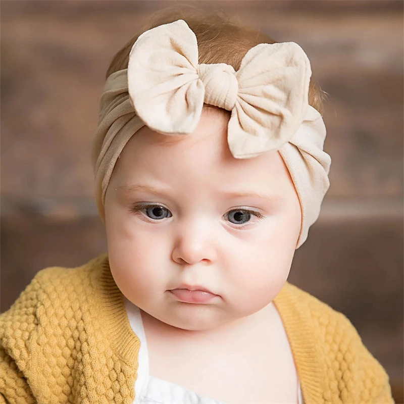0-2Y Newborn Toddler Baby Girls Head Wrap ins Rabbit Big Bow Knot Turban Headband Hair Accessories Gifts 27 Colors For Girl | Детская