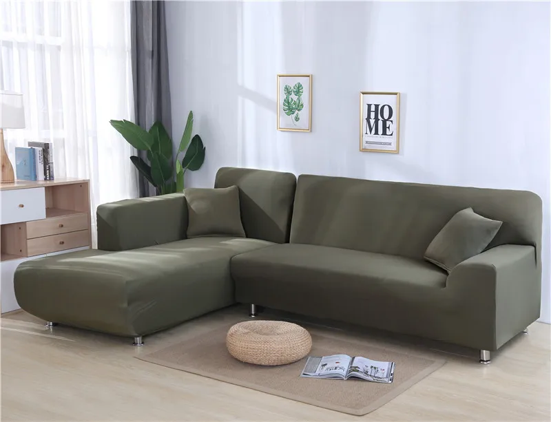 Эластичный чехол для дивана L-образной формы секционный угловой шезлонг