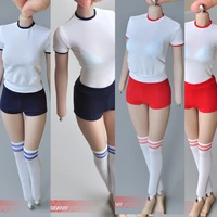 in stock best sell 16 female student sportswear student sports sleeve shorts pants stockings for 12 action figure