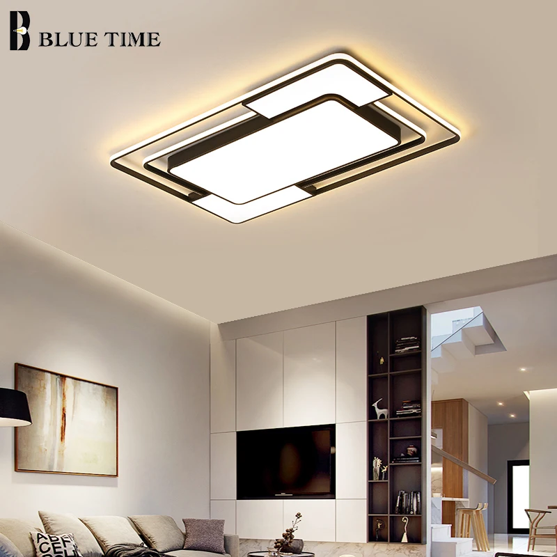 Modern LED Ceiling Light Indoor Black Ceiling Lamp for Living Room Bedroom Study Dining Room Kitchen Light Home Lighting Lustres