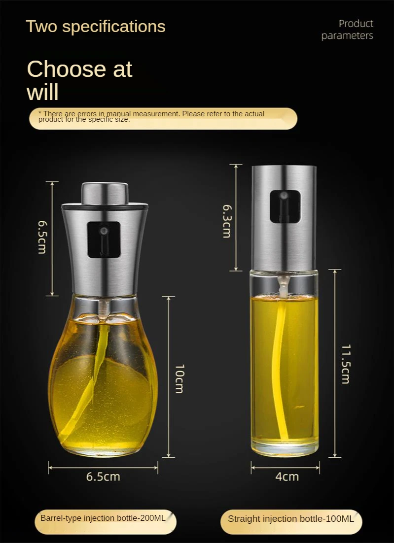 

Xiber Olive Oil Sprayer Kitchen Stainless Steel Bottle Pump Oil Pot Leak-proof Grill BBQ Sprayer Oil Dispenser BBQ Cookware