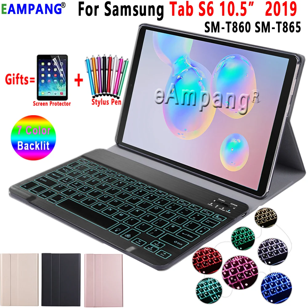 Чехол с клавиатурой и подсветкой для Samsung Galaxy Tab S6 10 5 чехол T860 T865 со съемной Bluetooth