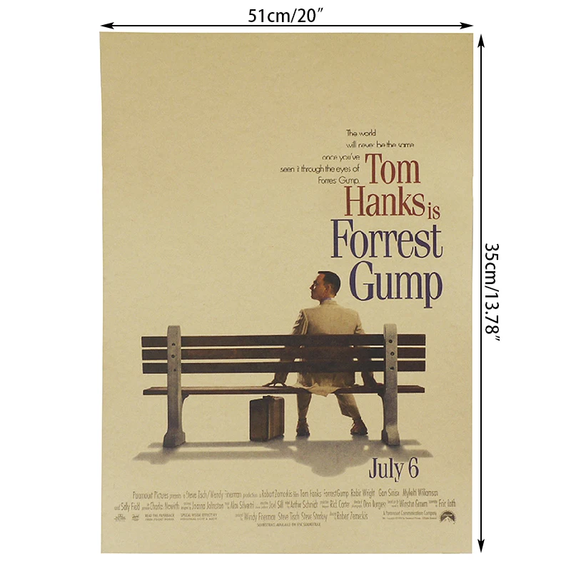 Forrest Gump Hollywood Inspirational Movies Kraft Paper Posters Frameless Mural Decoration Vintage Film Poster Wall Sticker | Дом и сад