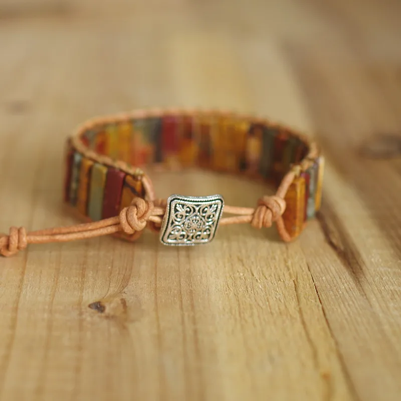 Чакра Boho кожаный браслет и браслет Пикассо оникс бисер для женщин мужчин Богемия браслет с подвесками ручная работа ювелирные изделия подарок