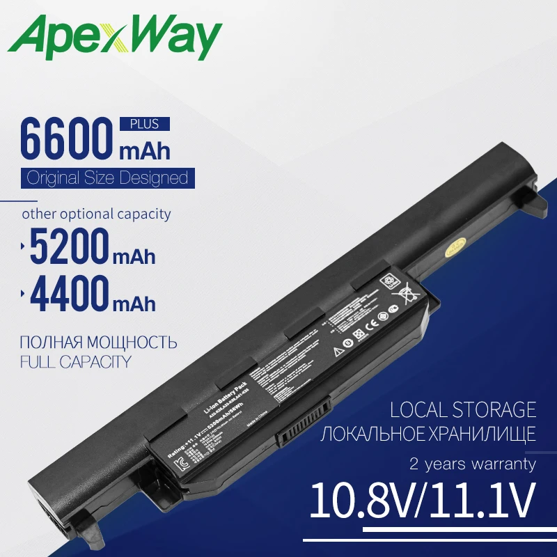 Apexway Аккумулятор для ноутбука ASUS X75A X75V X75VD X45VD X45V X45U X45C X45A U57VM U57A X55U X55C X55A A32-K55 X55V X55VD 6 ячеек