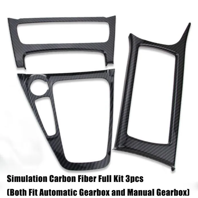 Carbon Fiber Kit 3pc Car Styling Accessories Gear Panel Water Cup Holder Trim Decorative Sticker For Ford Focus 3 mk3 Sedan Hatchback - Название цвета: Carbon Fiber Kit 3pc
