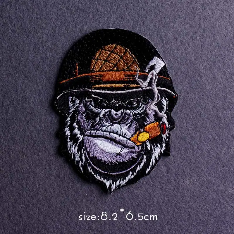 Детские нашивки для одежды с рисунком орангутана черепа мотоцикла военные