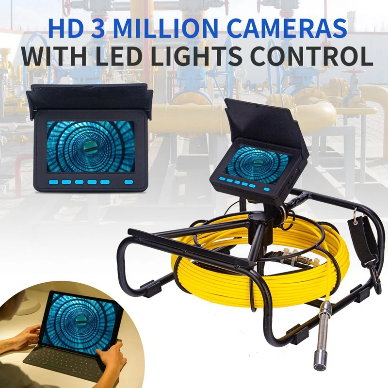 

4.3Inch 17mm Handheld Industrial Pipe Sewer Camera 10M Drain Industrial Endoscope IP68 8500MHA Pipe Inspection