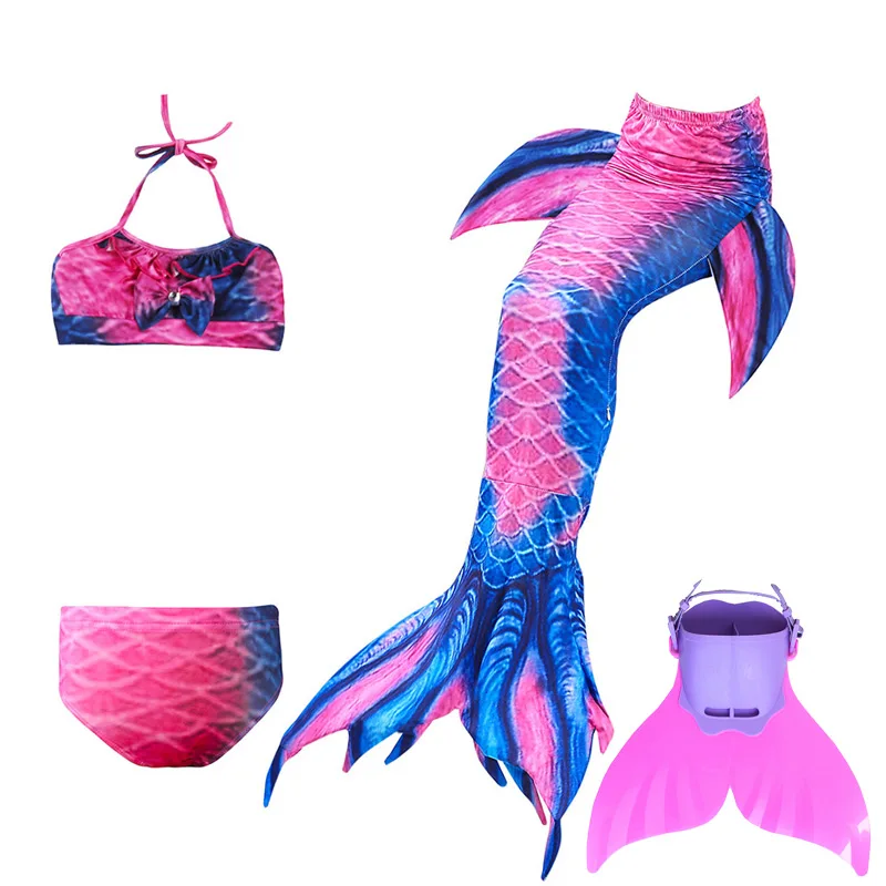 Package list 1-13 Комплект из 4 предметов/бикини в стиле русалки, Детские Моноласты, хвосты для купания, плавник для девочек, детский купальник, хвост русалки для девочек, купальный костюм для костюмированной вечеринки - Цвет: Package list 1-13