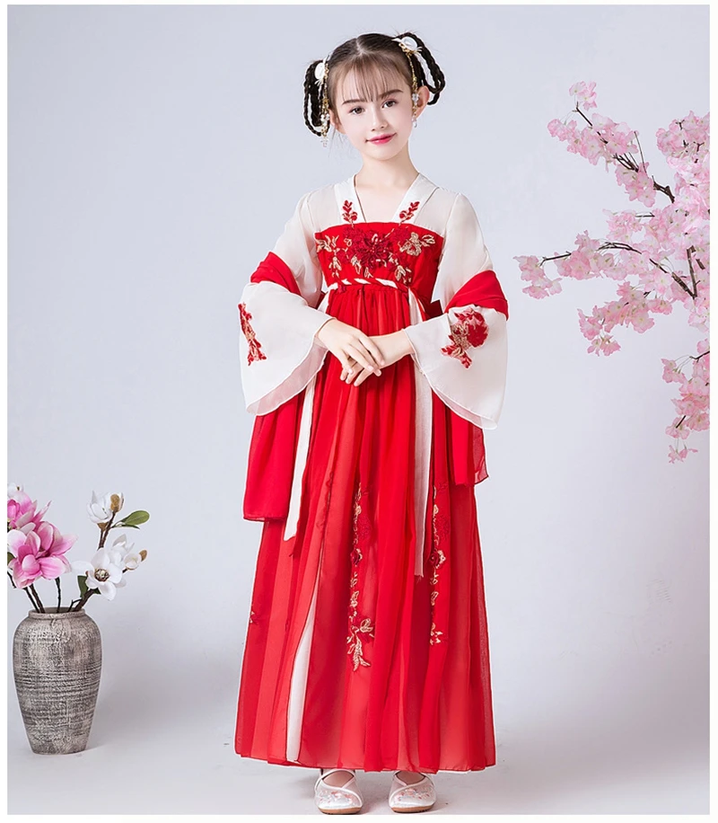 Юбка в китайском стиле Древний китайский костюм Детское платье Hanfu Одежда для