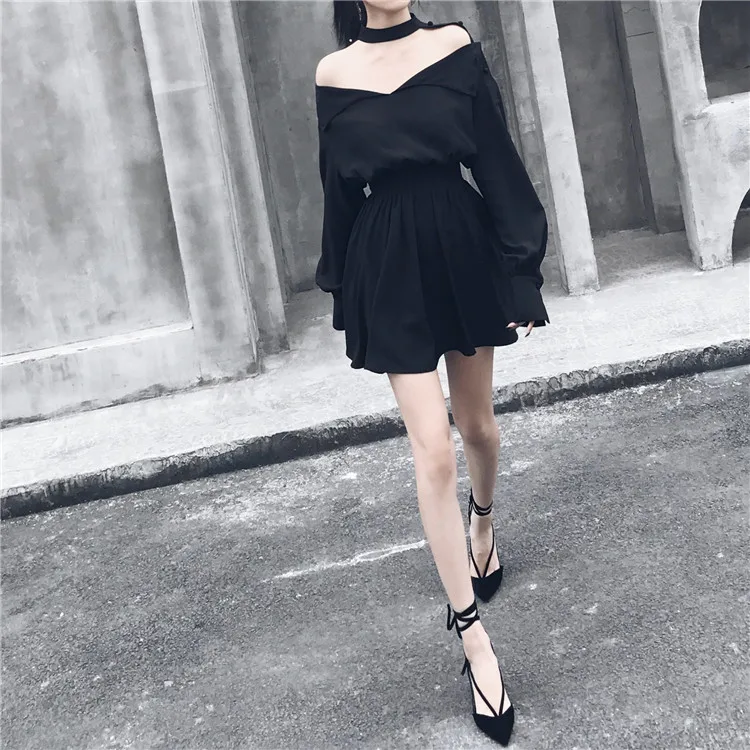 Ruibbit/Новое поступление хит продаж новое весенне осеннее черное платье в стиле