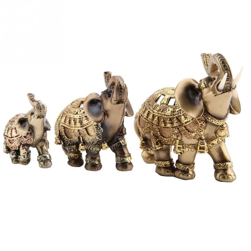 Скульптура слона на удачу фэн шуй статуя золотого скульптура статуэтка