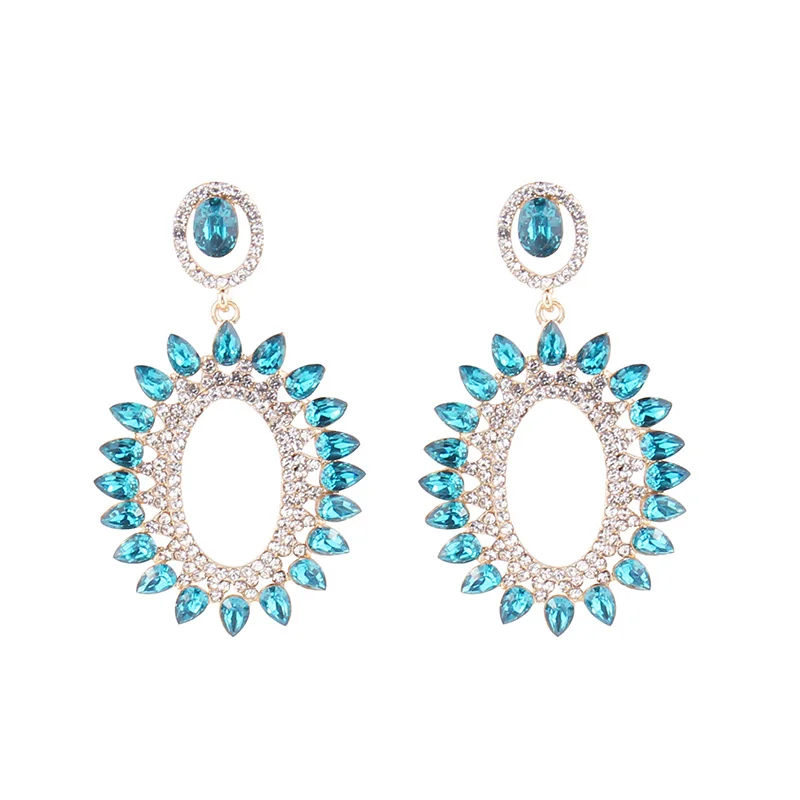 Серьги подвески в форме эллипса LUBOV большие брендовые Роскошные серьги с