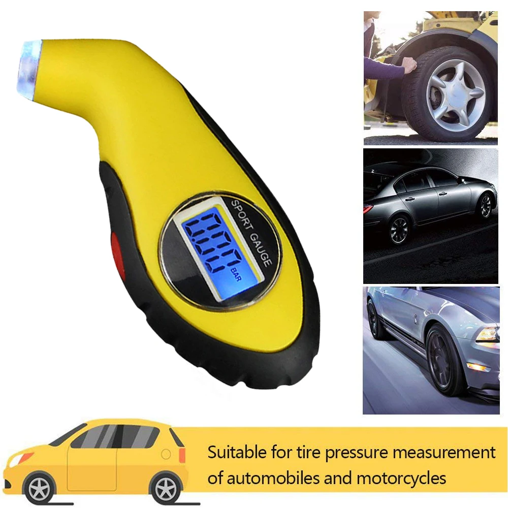 Tyre Air Pressure Gauge Meter For Auto Car MotorcycleElectronic Digital LCD Tire Manometer Barometers Tester Tool |