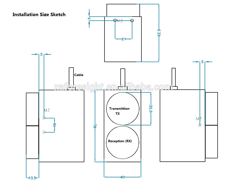 

mounted in vehicle 200HZ high measurement frequency RS232 output IR laser distance sensor