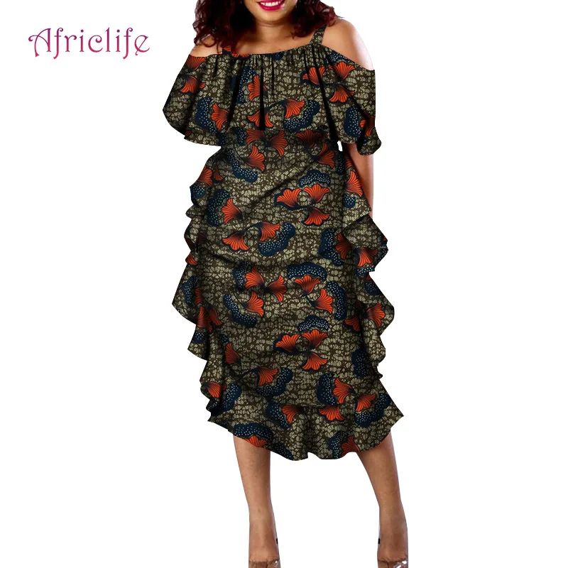 Платье до середины икры для женщин 2021 модный дизайн традиционная африканская