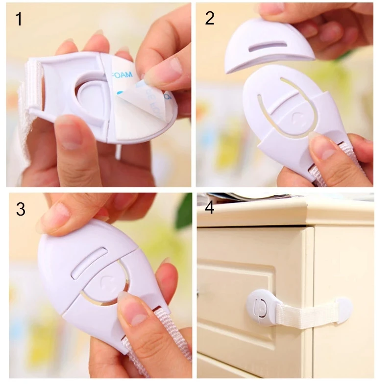 

10pcs/lot Child Safety Lock Locking Doors for Children's Safety Anti-Pinch Refrigerator Cabinet Door Lock Home Baby Protection
