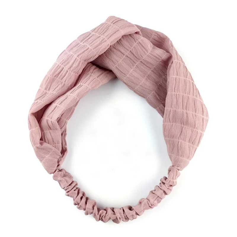 Повязка на голову женская однотонная с принтом модный бандан перехлёстом в