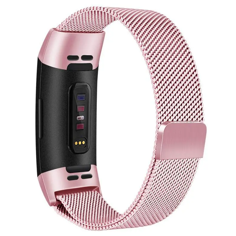P 9 цветов для Fitbit charge 3 фитнес-браслет магнитный с миланским плетением браслет из нержавеющей стали сменные полосы для charge3 ремешок - Цвет ремешка: P
