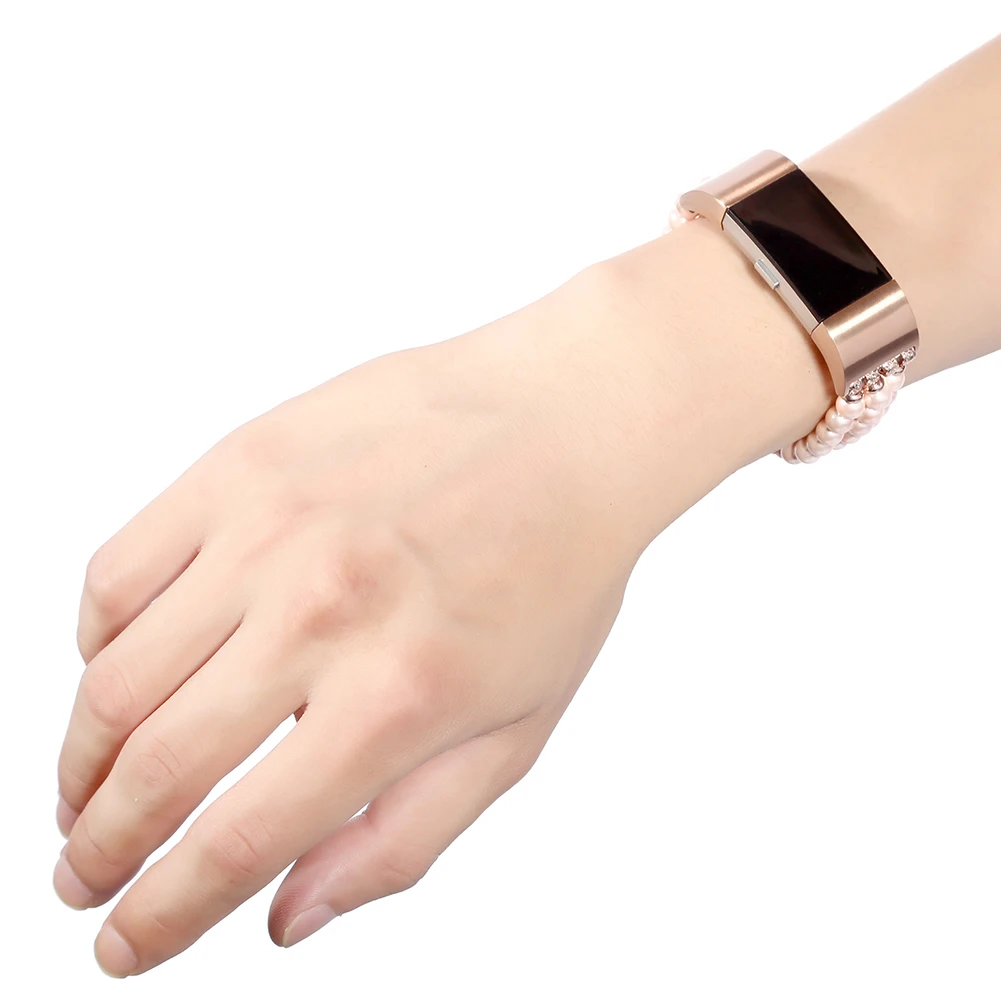 3 ряда бисера женский ювелирный браслет ремешок на запястье для Fibit Charge 2 часы с