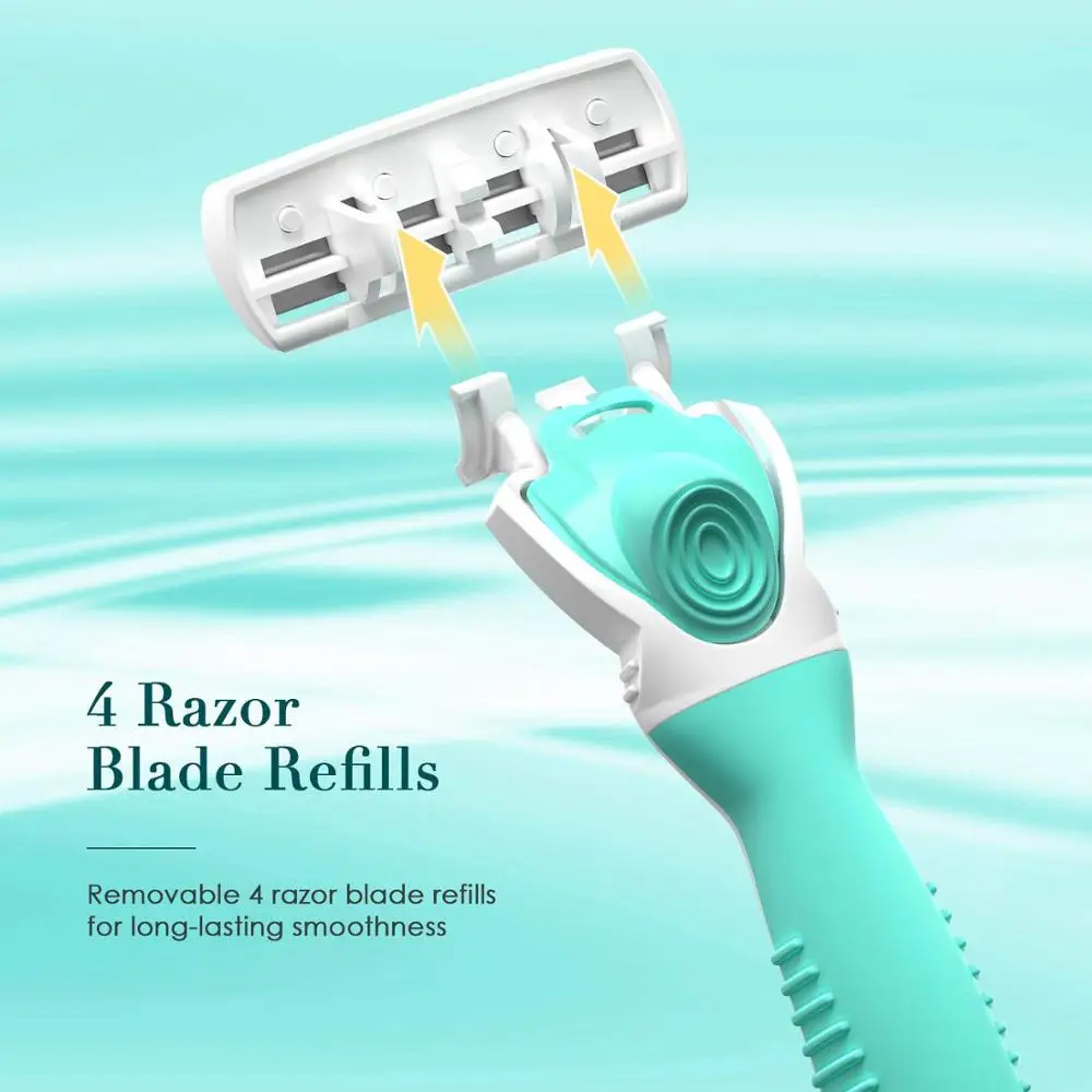 Safety Razor 6-Layer Blade Shaver for Facial Body Women's Suitable Sensitive Skin Shaving Holder and Heads |