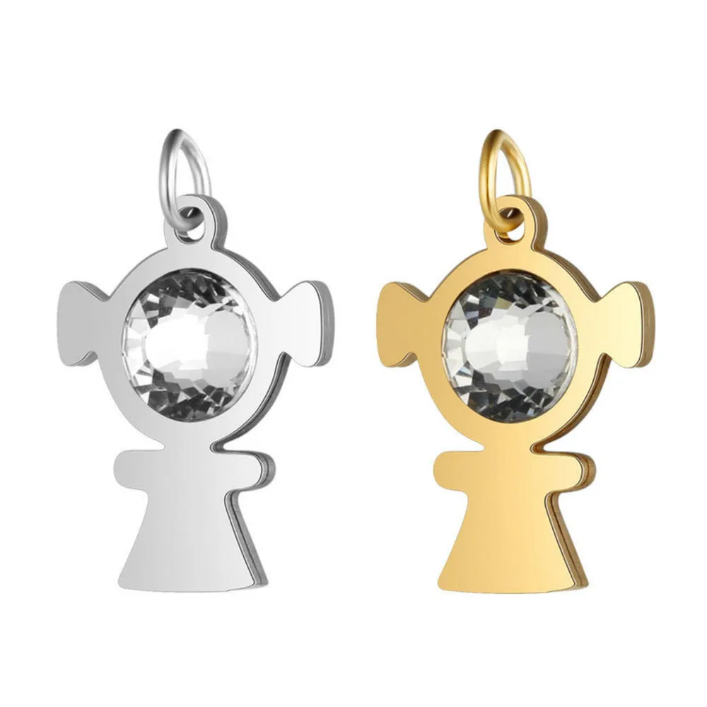 Шармы для изготовления ювелирных изделий подвеска из нержавеющей стали девушки