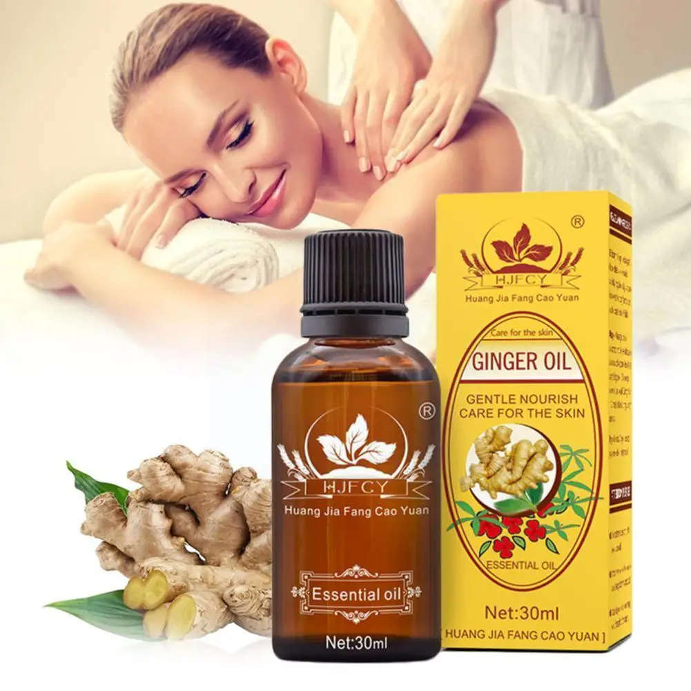 

30ml Ginger Essential Oil Body Massage Oil Anti Aging Lymphatic Detoxification Body Pure Plant Essential Oil For SPA Body C P5S2