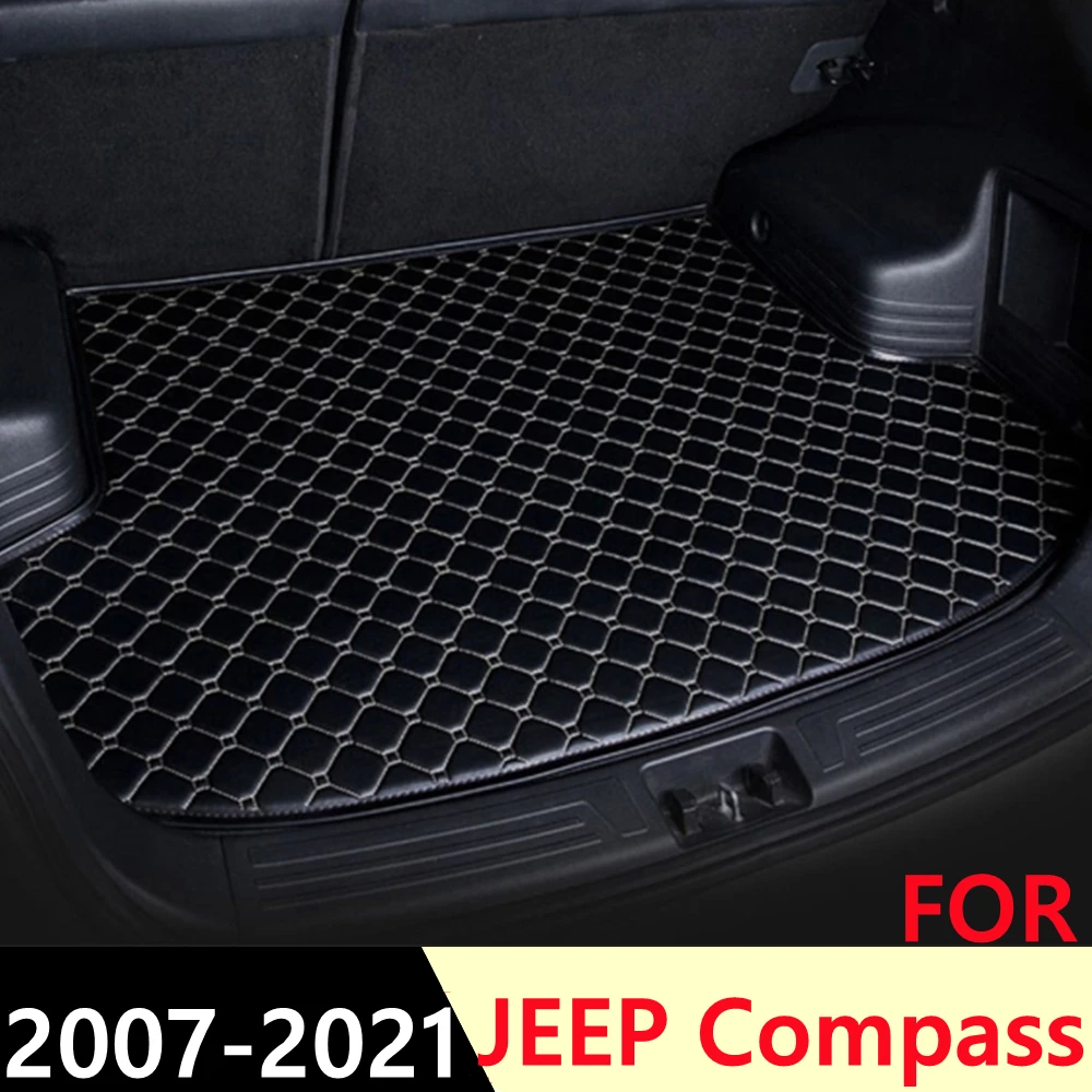 

SJ Custom Waterproof Car Trunk Mat AUTO Tail Boot Tray Liner Cargo Carpet Pad Protector Fit For JEEP Compass 2007 2008 2009-2021