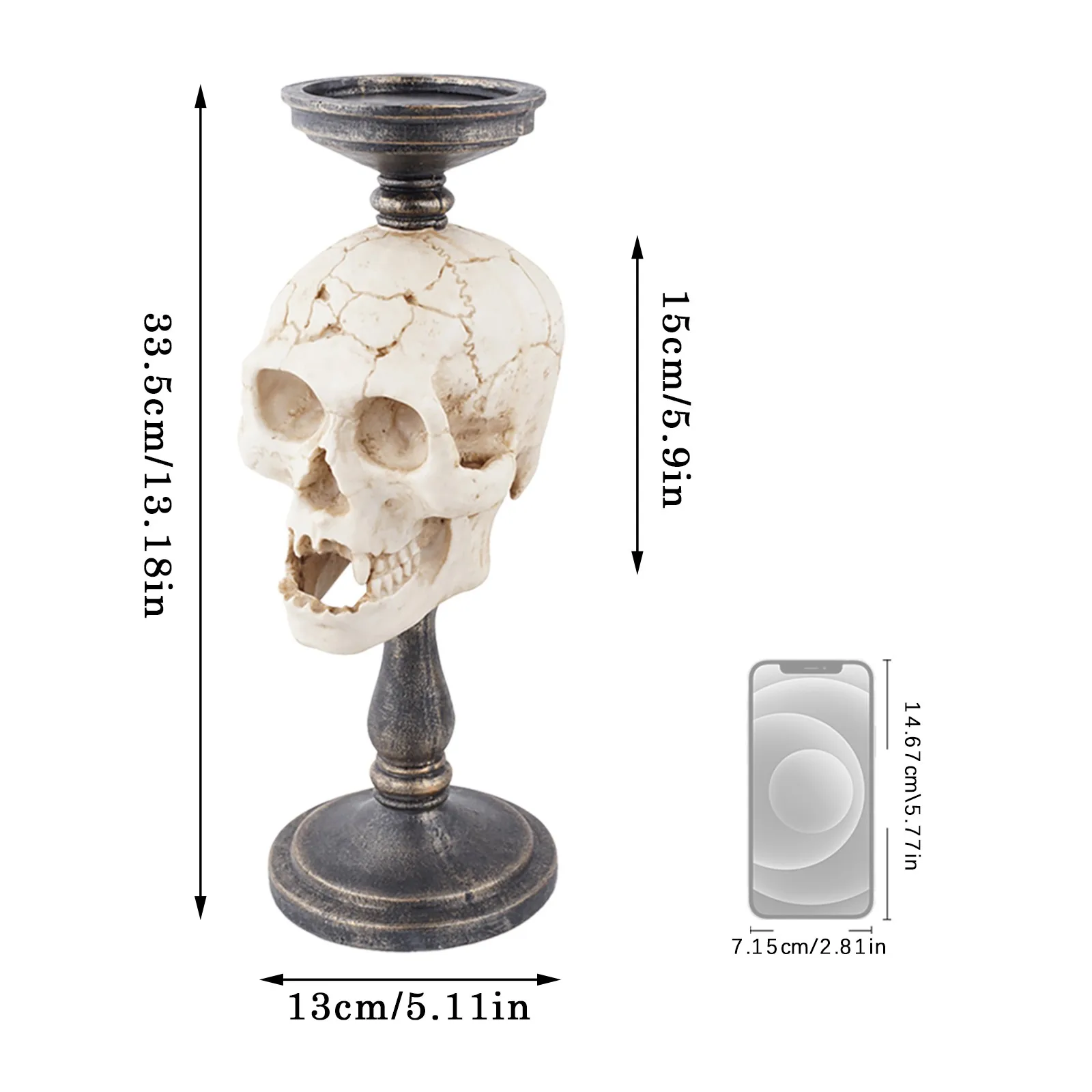 

Halloween Decor Resin Skeleton Candle Holder Skull Model Ornaments Halloween Candle Holder Candlelight