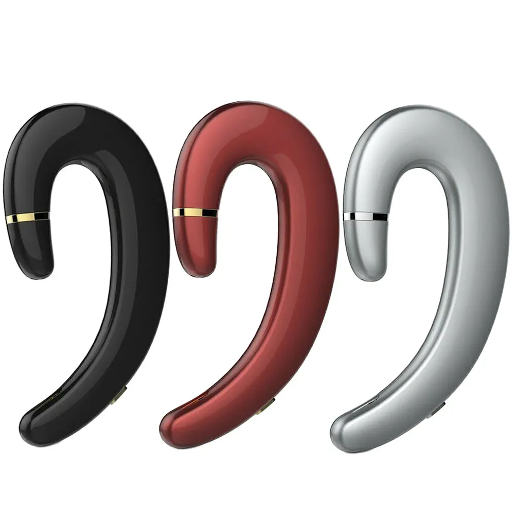 

Ear Hook Bluetooth Wireless Headphones Bone Conduction Painless Earphones Single Ear Noise Cancelling Sports With Earbuds Case