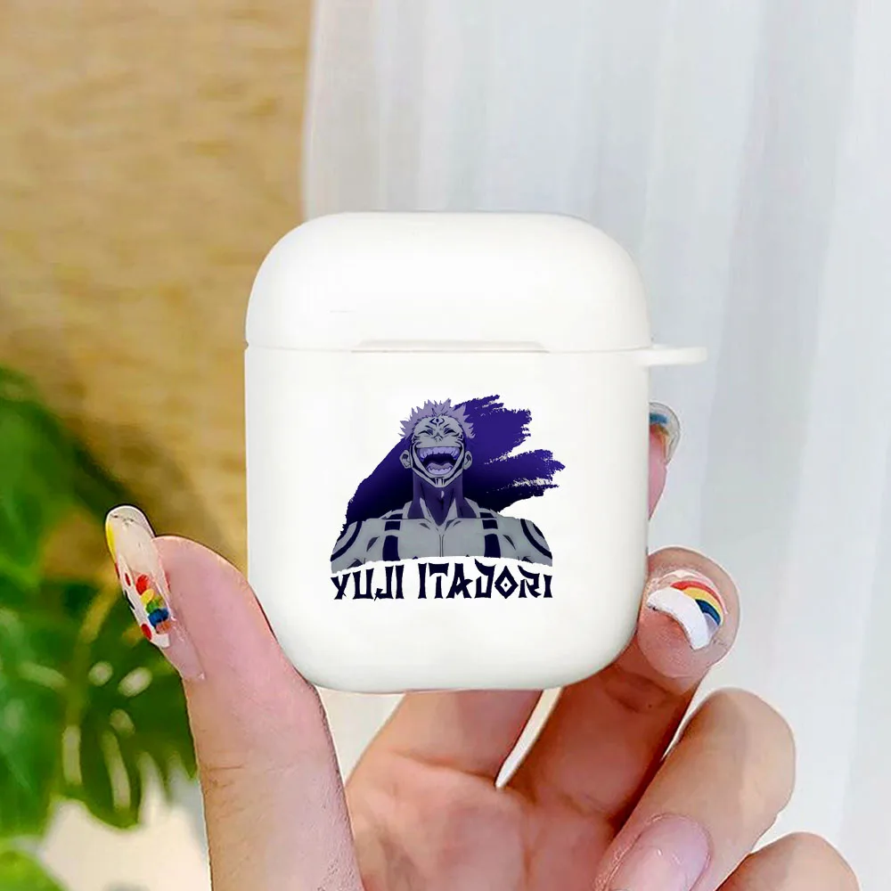 

Cool Jujutsu Kaisen Satoru Gojo Anime White Airpod Case for Apple Airpods 2 1 Cover Wireless Bluetooth Earphone Coque Fundas