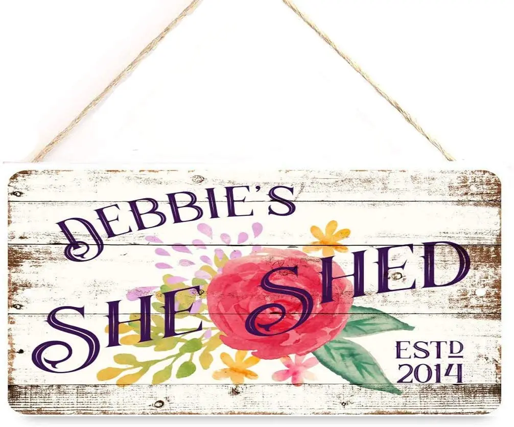 

WDSLSING Customizable Personalized Sign Pattern Pop Personalized She Shed Metal Sign